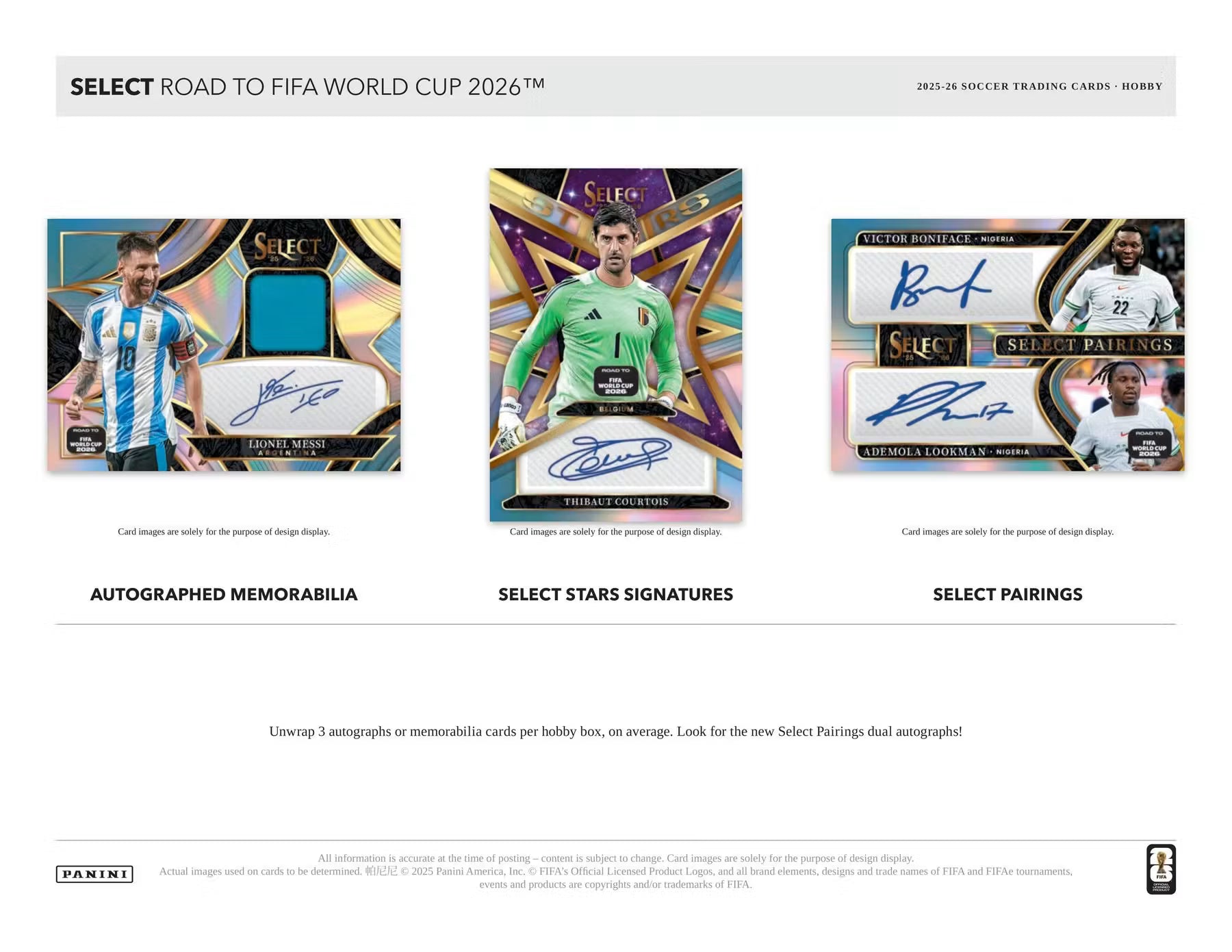2025/26 Panini Select Road to FIFA World Cup Soccer Hobby Box